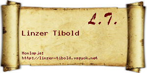 Linzer Tibold névjegykártya